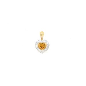 pendant - 0.45ct golden yellow diamond - 18k yellow gold