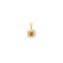 Load image into Gallery viewer, pendant - 0.30 golden orange diamond - 18k white gold
