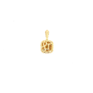 pendant - 0.30 golden orange diamond - 18k white gold