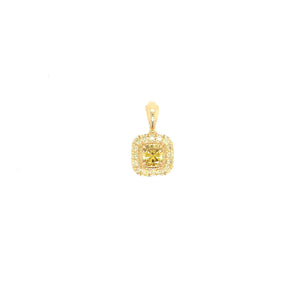 pendant - 0.31 golden yellow diamond - 18k yellow gold