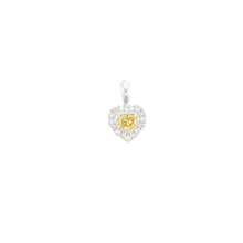 Load image into Gallery viewer, pendant - 0.28ct yellow diamond - 18k white gold
