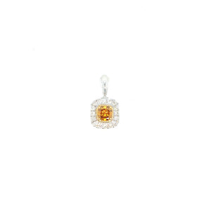 pendant - 0.31ct orange diamond - 18k yellow & white gold