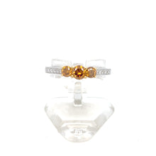 Load image into Gallery viewer, golden orange diamond stackable ring
