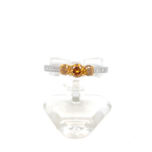 golden orange diamond stackable ring