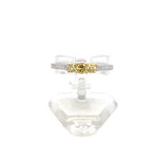 Load image into Gallery viewer, green yellow diamond stackable ring
