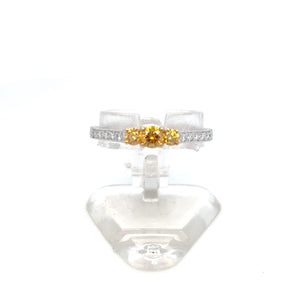 golden yellow diamond stackable ring