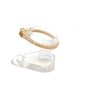 golden yellow diamond stackable ring