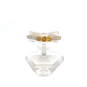 golden yellow diamond stackable ring