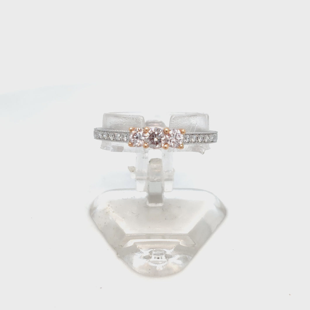 light pink diamond stackable ring