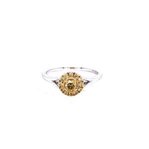 Ring - 0.18ct Yellow Diamond - 18K Yellow & White Gold