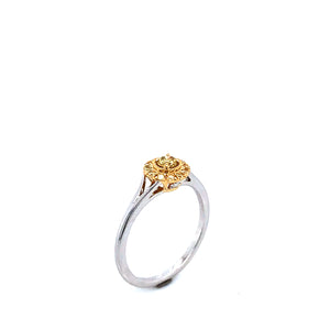 Ring - 0.18ct Yellow Diamond - 18K Yellow & White Gold
