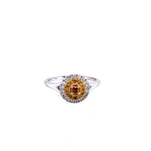 Load image into Gallery viewer, Ring - 0.11ct Orange Diamond - 18K White &amp; Yellow Gold
