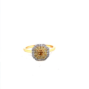 Ring - 0.11ct Orange Diamond - 18K Yellow Gold