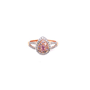 Ring - 0.10ct Fancy Purplish Pink Diamond - 18K Rose Gold