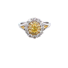 Load image into Gallery viewer, Ring - 0.30ct Fancy Intense Yellow Diamond - 18K White &amp; Yellow Gold
