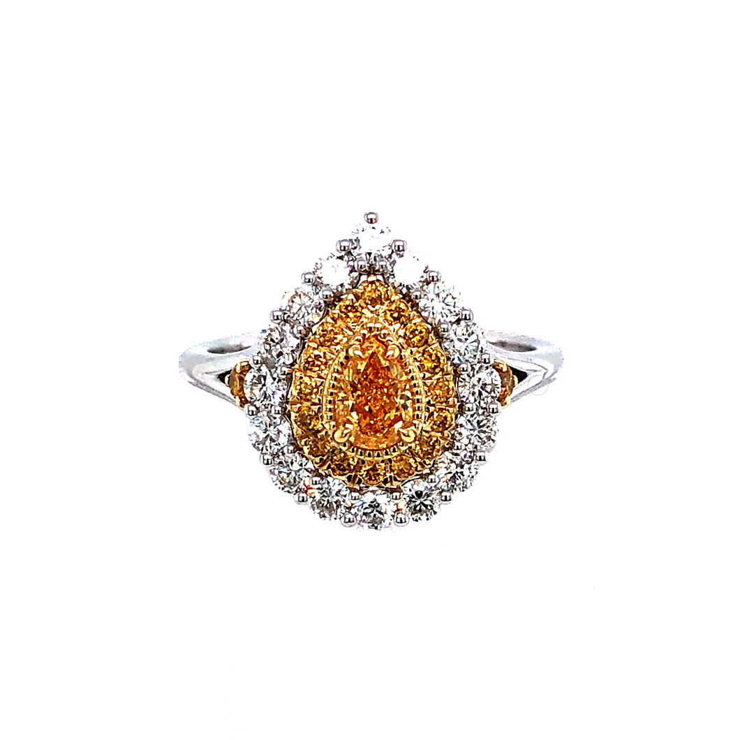 Ring - 0.41ct Fancy Intense Yellow-Orange