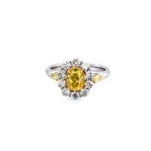 Load image into Gallery viewer, Ring - 1.05ct Fancy Intense Greenish Yellow Diamond - 18K White &amp; Yellow Gold
