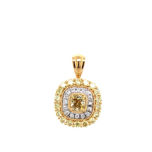 Pendant - 0.64ct Fancy Brownish Greenish Yellow Diamond - 18K Yellow Gold