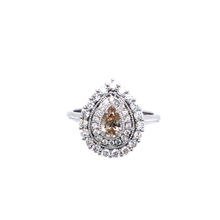 Load image into Gallery viewer, Ring - 0.41ct Fancy Light Brown-Yellow (Champagne) Diamond - 18K White Gold
