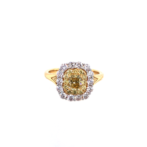 Ring - 0.64ct Fancy Brownish Yellow Diamond - 18K Yellow Gold