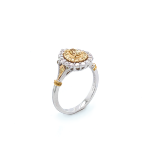 Ring - 0.24ct Fancy Yellow Diamond - 18K White & Yellow Gold