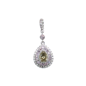 Pendant - 0.58ct Fancy Brownish Yellow Diamond - 18K White Gold