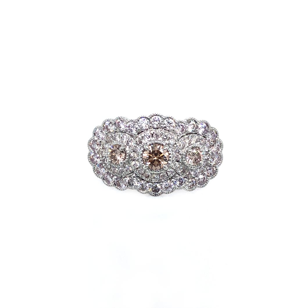 Ring - 0.22ct Fancy Brown-Pink Diamond - 18K White Gold